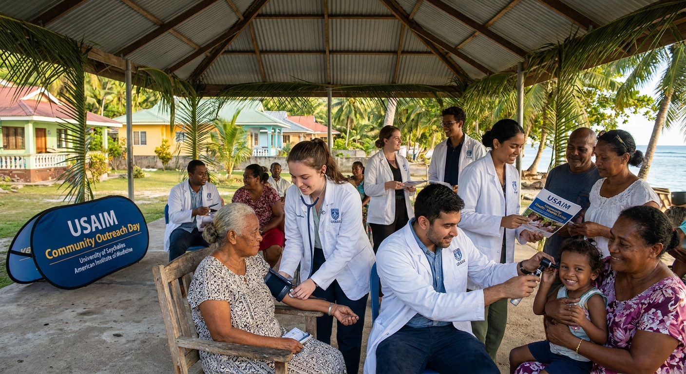 USAIM students at community health outreach